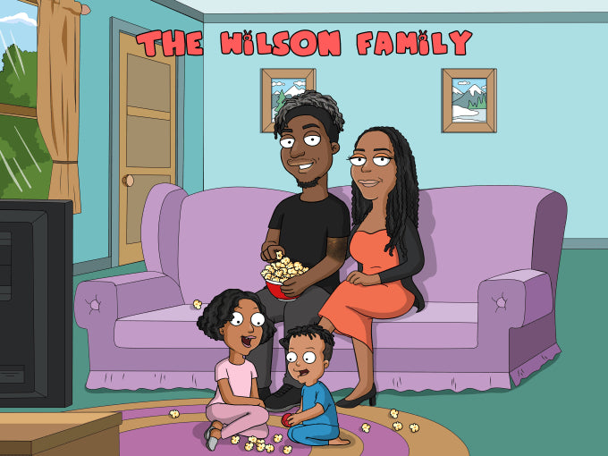 Family Guy Style Portrait - That Custom Cartoon